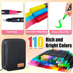 110 numbered colors no duplicates in artist coloring marker set