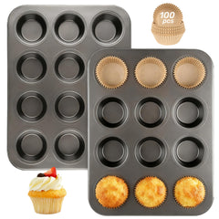Artcochan muffin pan set 12 cup nonstick bakeware