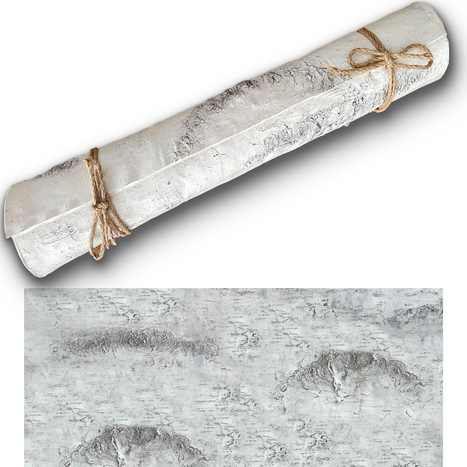 Artificial Birch Bark 3D texture panel in silicone material