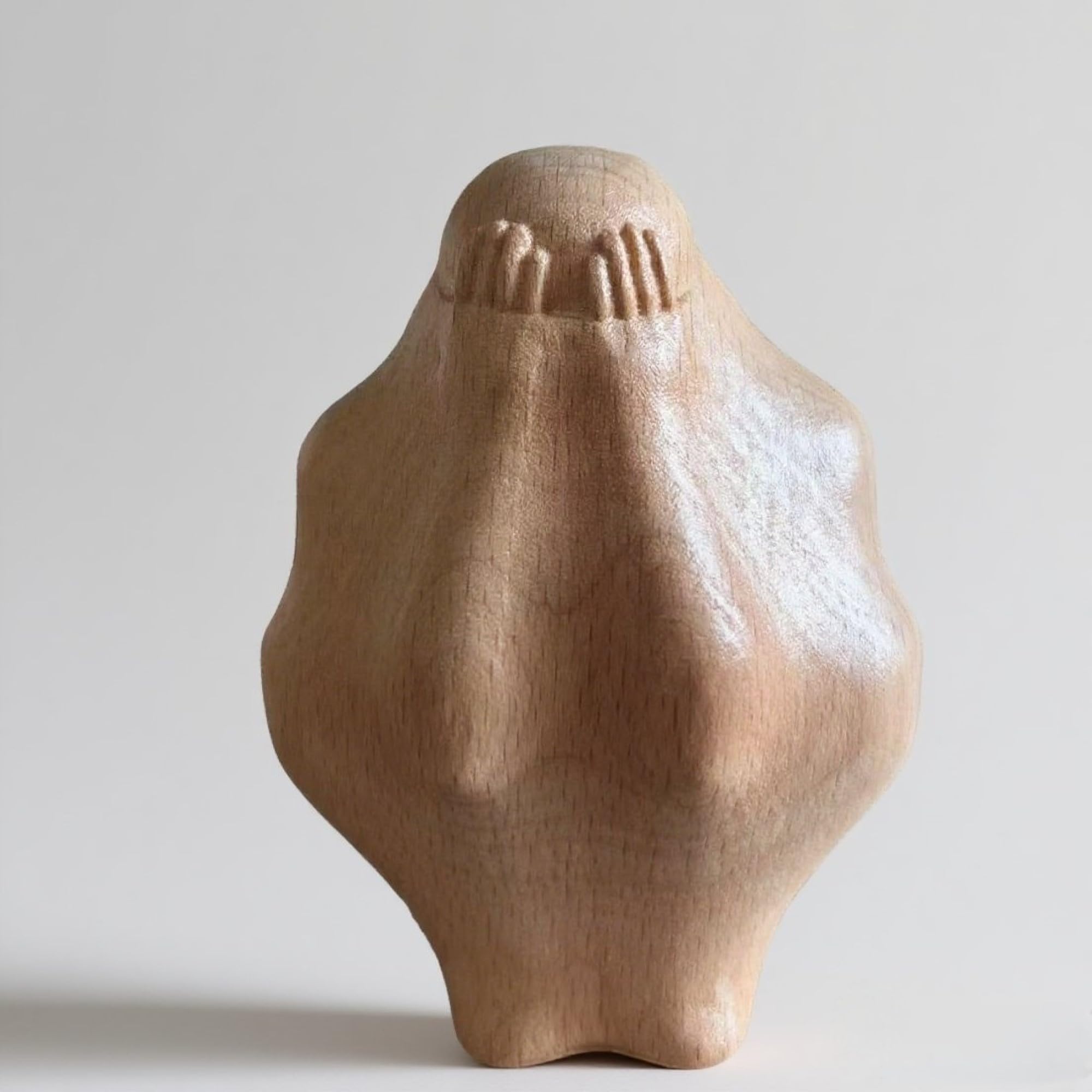 Artisan finished wood sculpture for office decor