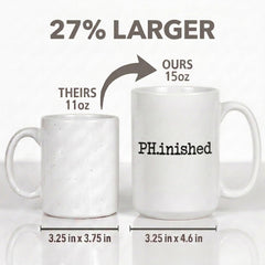 PhD graduation mug 15 oz ceramic by Artisan Owl