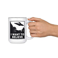 UFO alien themed mug for sci-fi fans 15oz