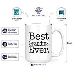 Artisan Owl grandma mug 15oz microwave and dishwasher safe