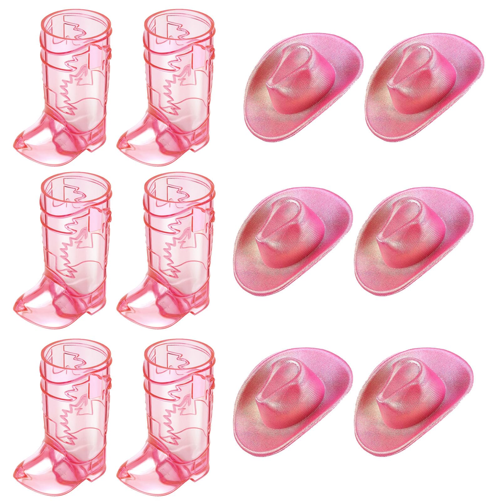 Artlunar pink cowboy boot shot glasses set of 6