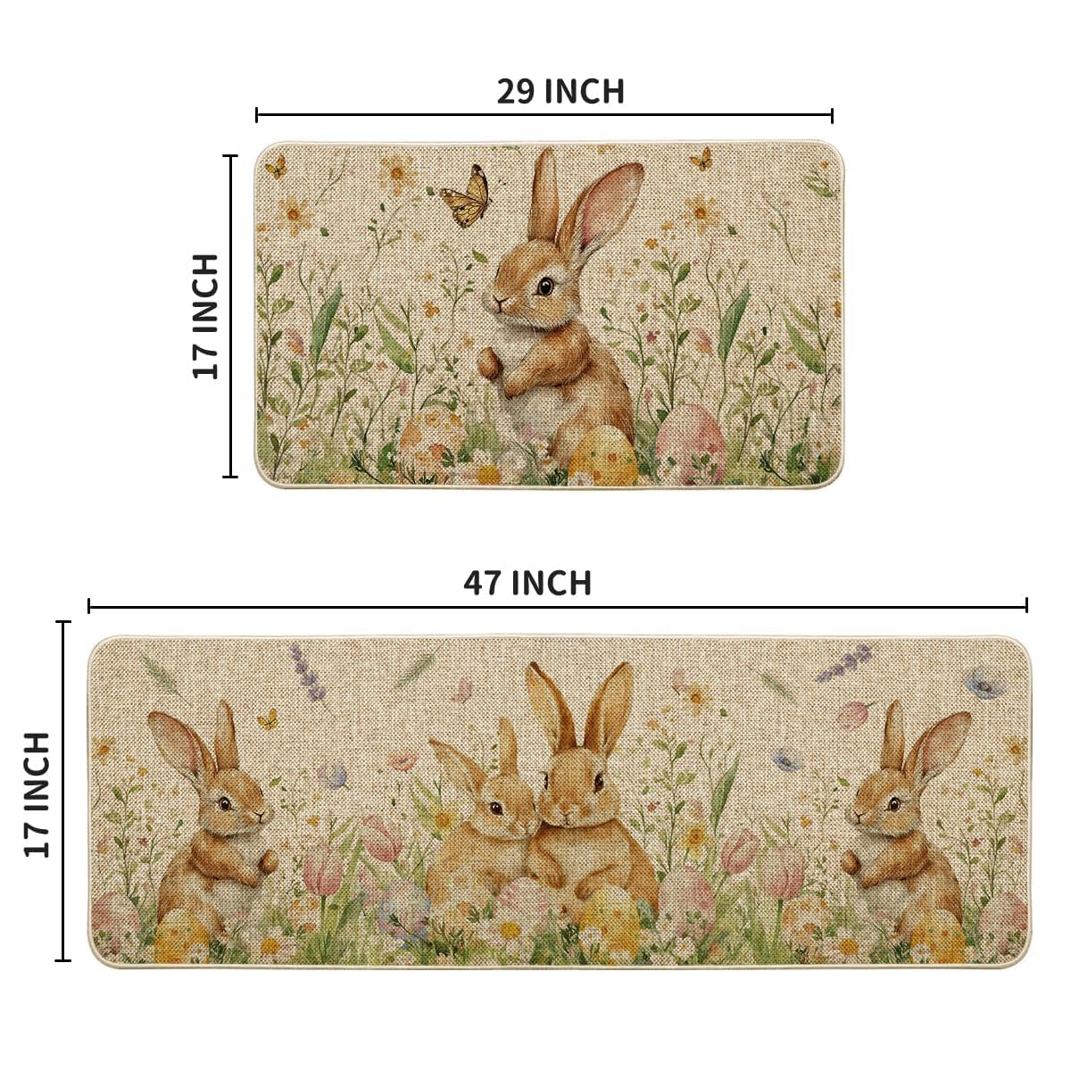 Artoid Mode Easter kitchen mats set of 2 alt text