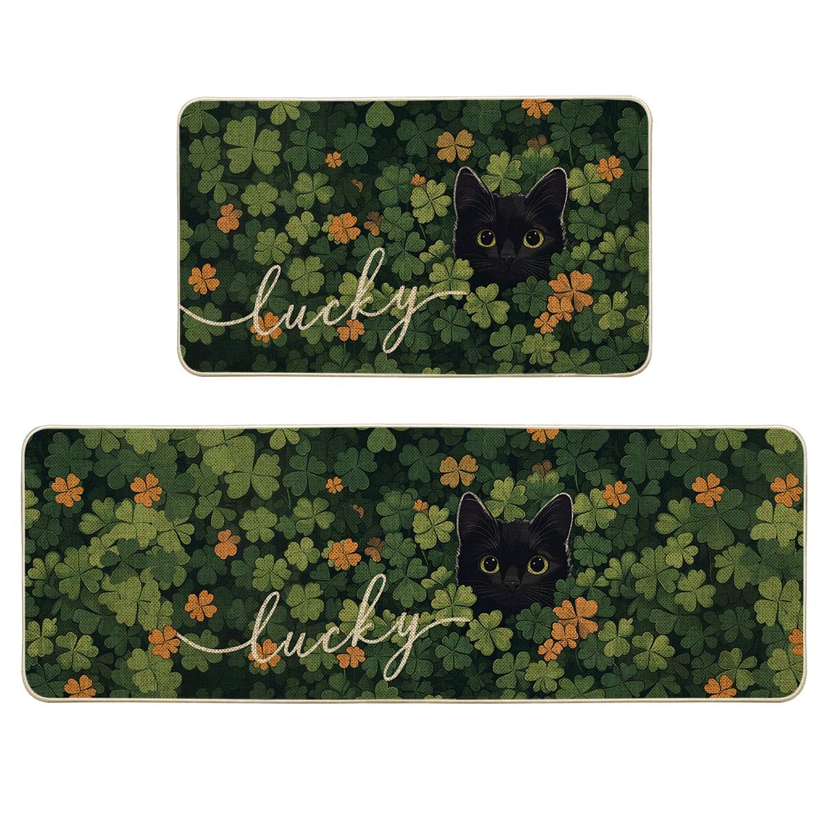 Artoid Mode kitchen mat 17x29 shamrock pattern