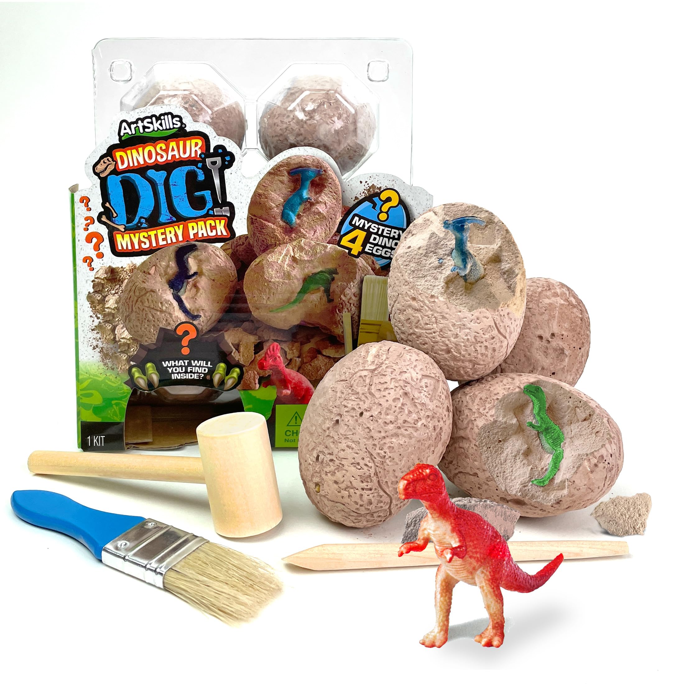 ArtSkills Dinosaur Eggs Excavation Dig Kit product image showing 4 mystery eggs
