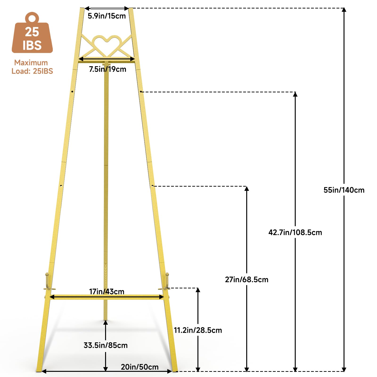 Heavy duty display easel stand for artwork and posters