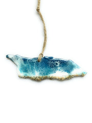 Aruba Beach Holiday Ornament resin art with real beach sand