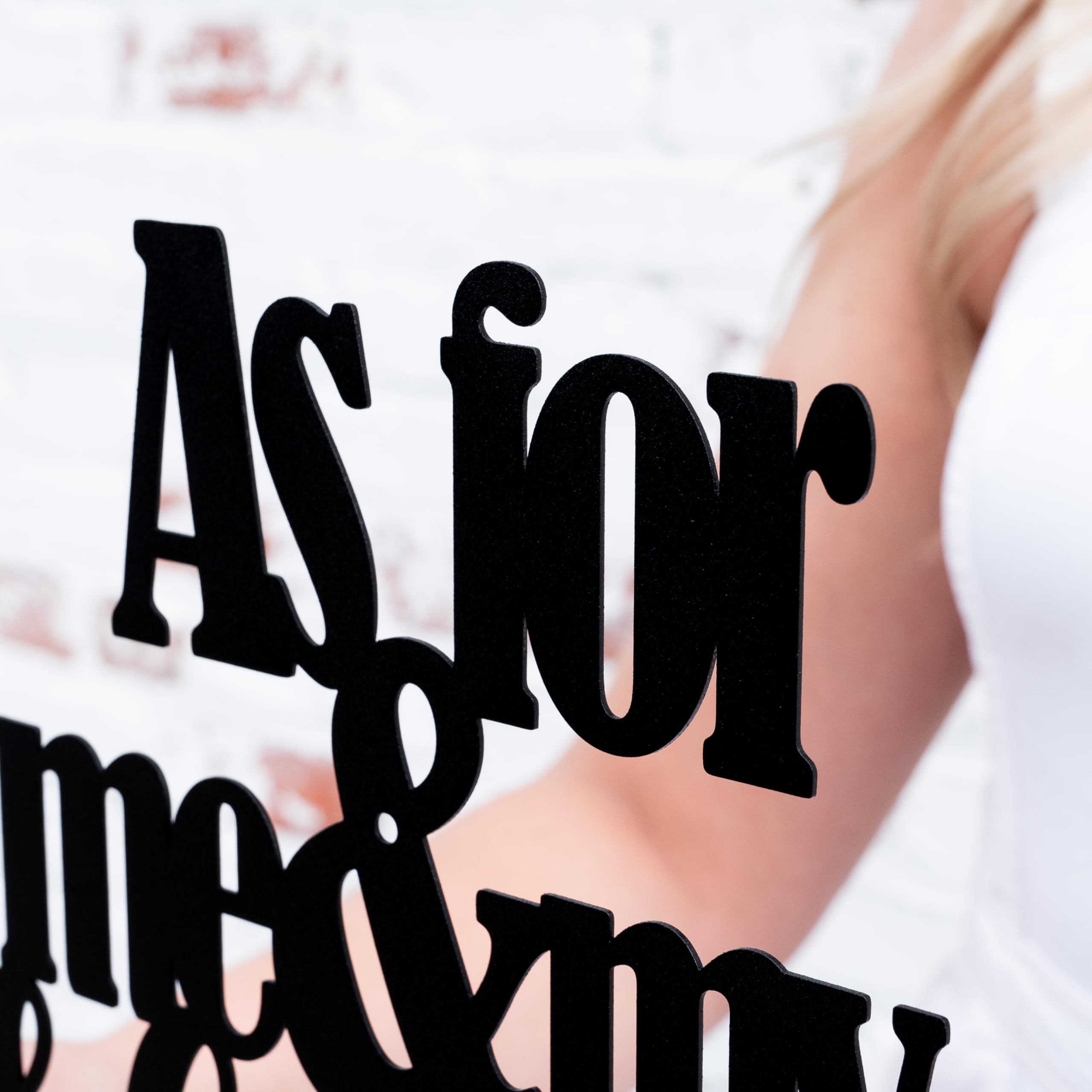 18 inch version of As for Me and My House sign metal word wall decor