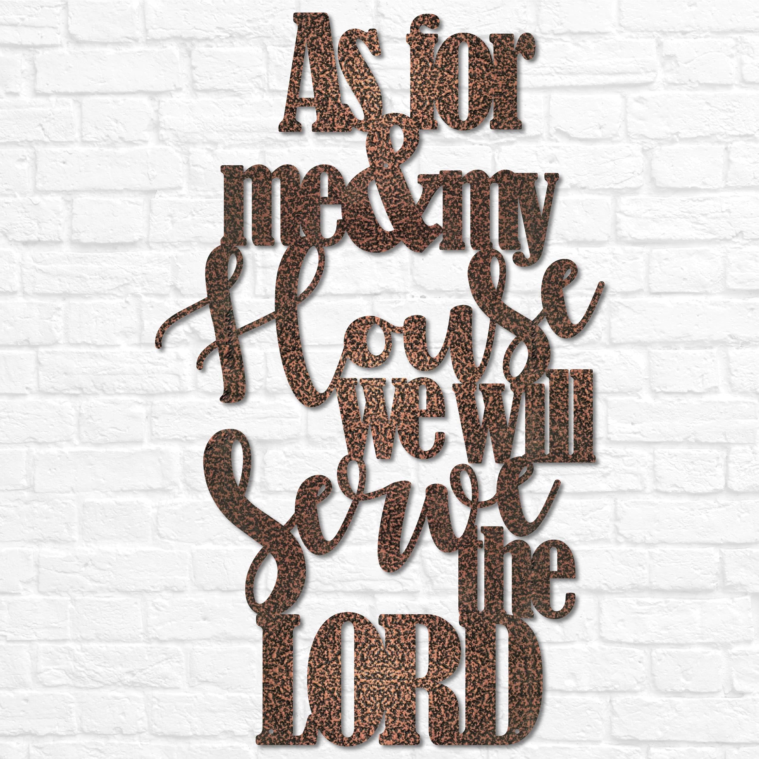 30 inch version of As for Me and My House sign metal word wall decor
