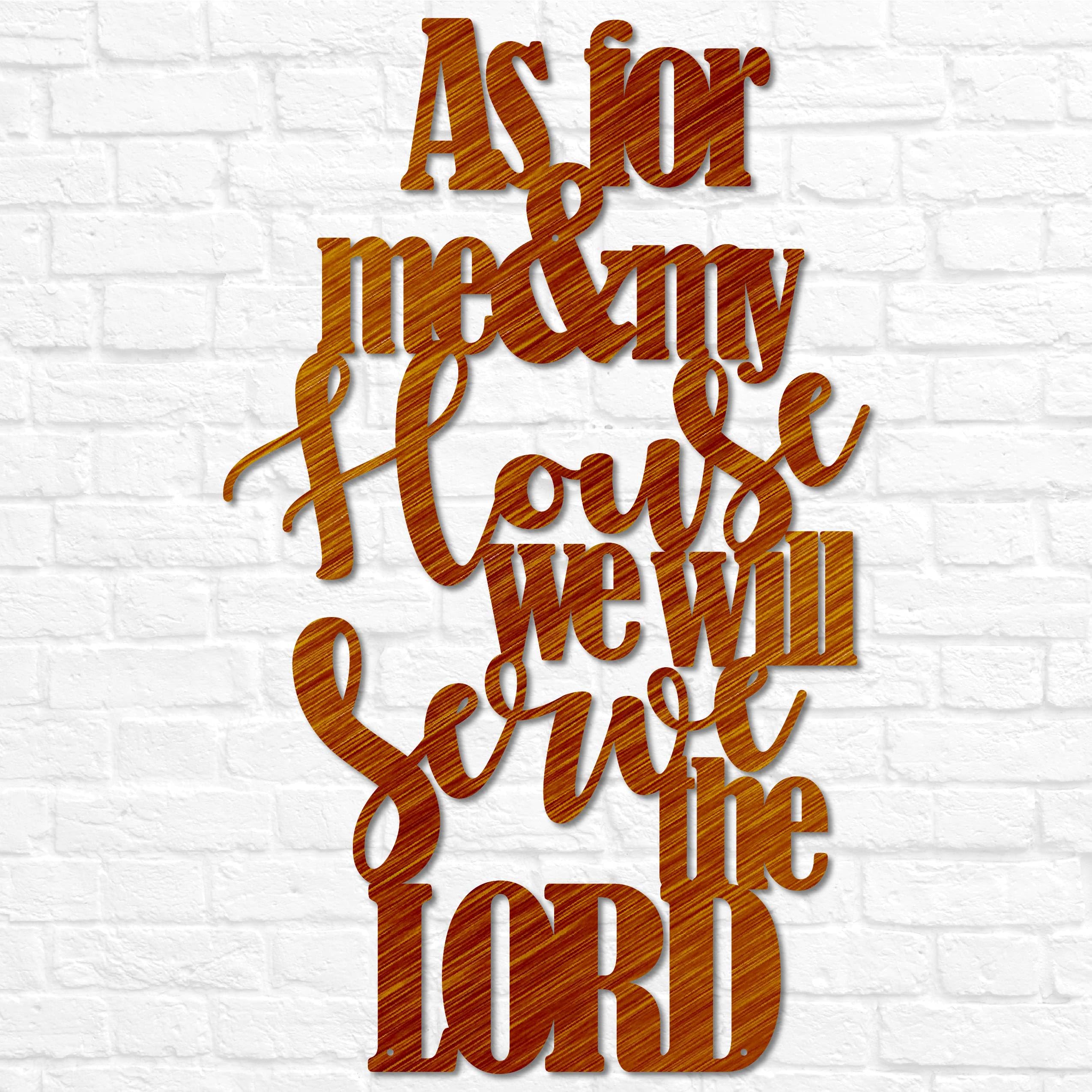 36 inch version of As for Me and My House sign metal word wall decor
