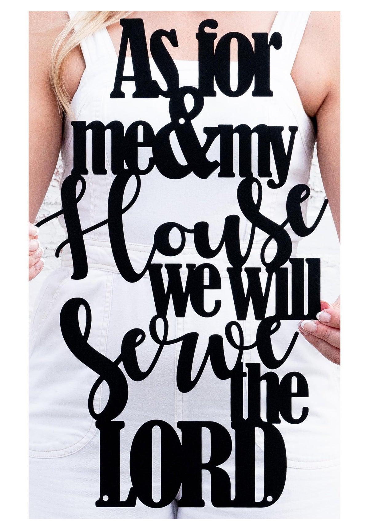 As for Me and My House sign metal word wall decor front view