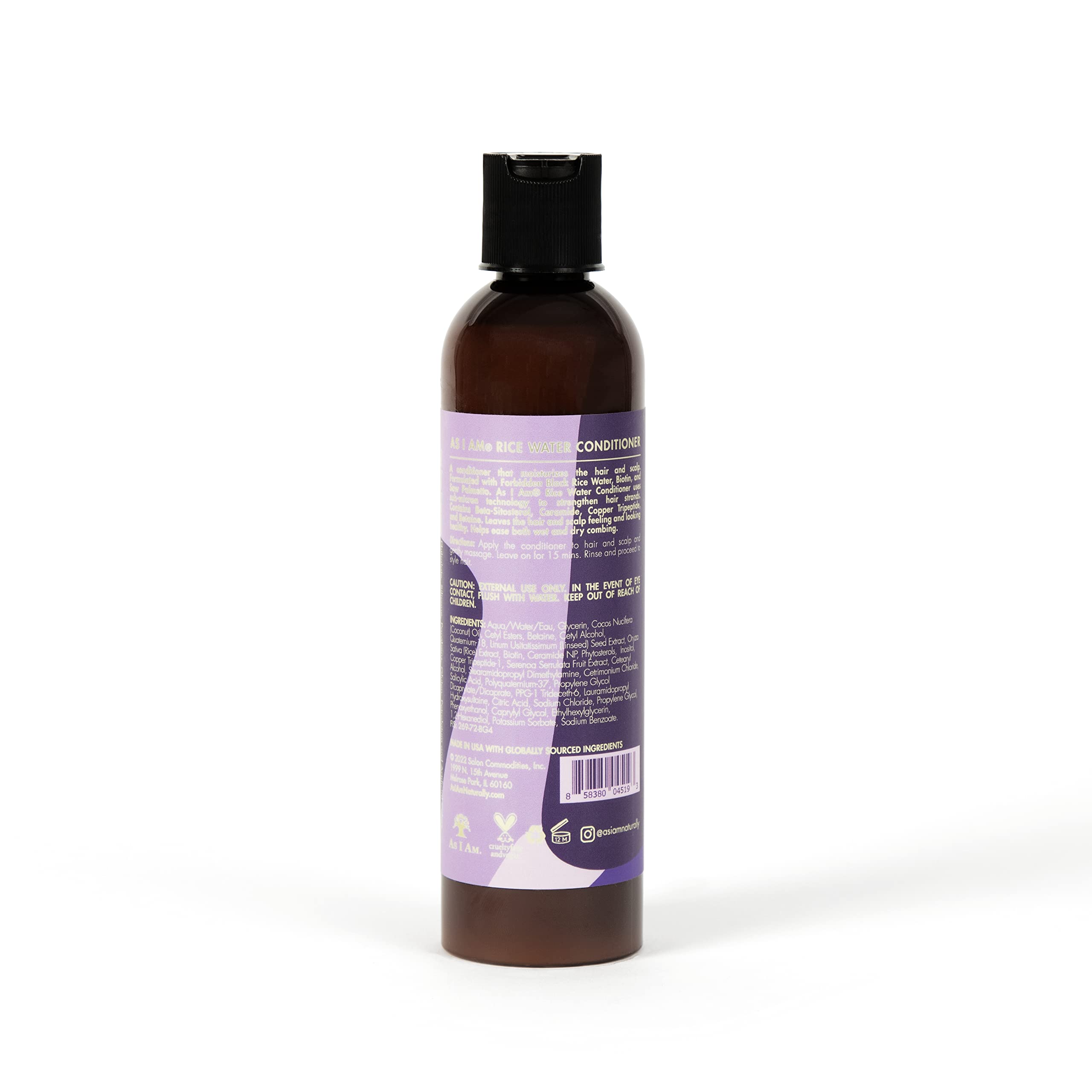 AS I AM Rice Water Conditioner 8oz label close-up