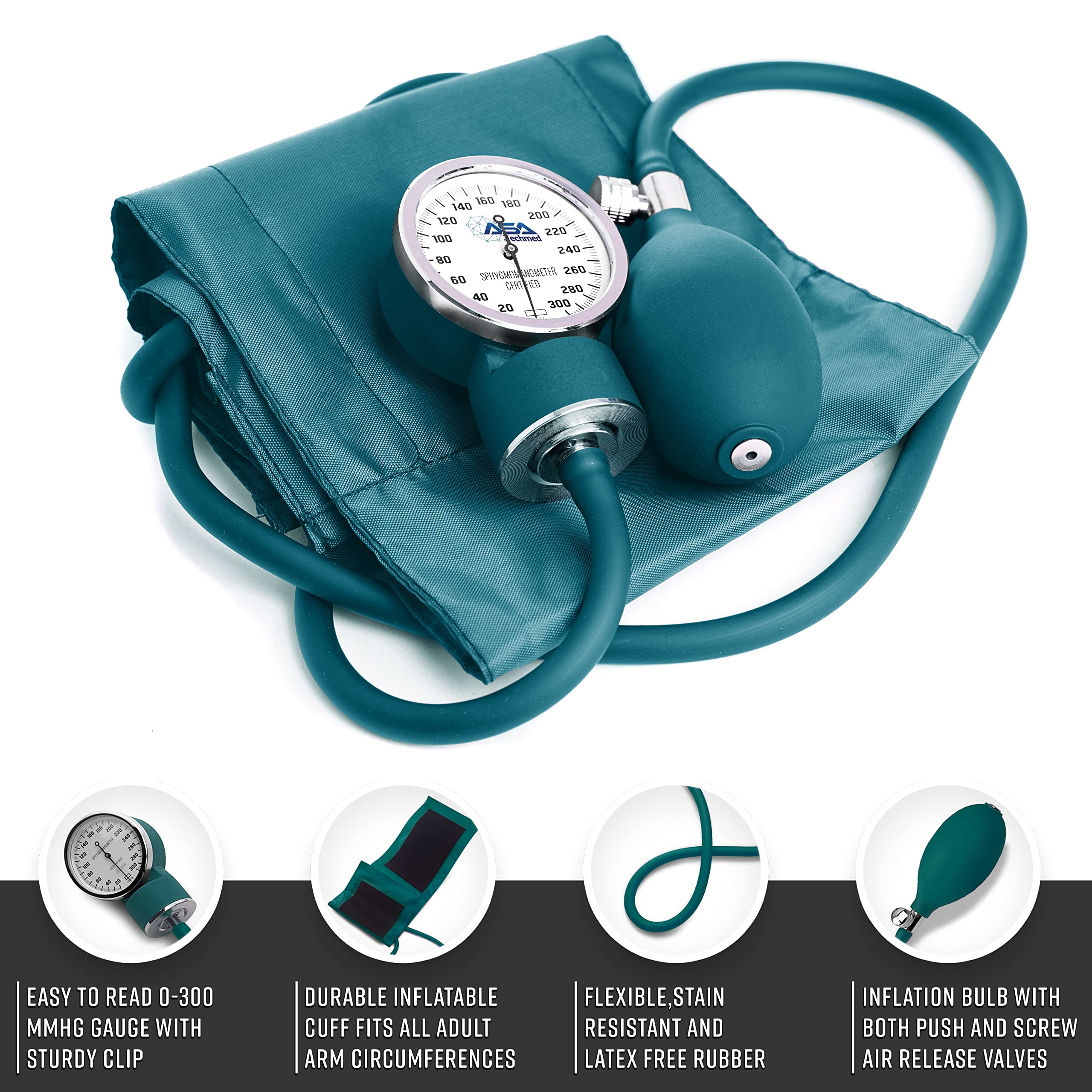 Manual blood pressure monitor with universal cuff