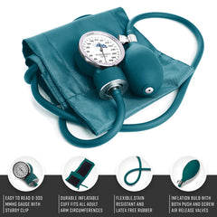 Manual blood pressure monitor with universal cuff