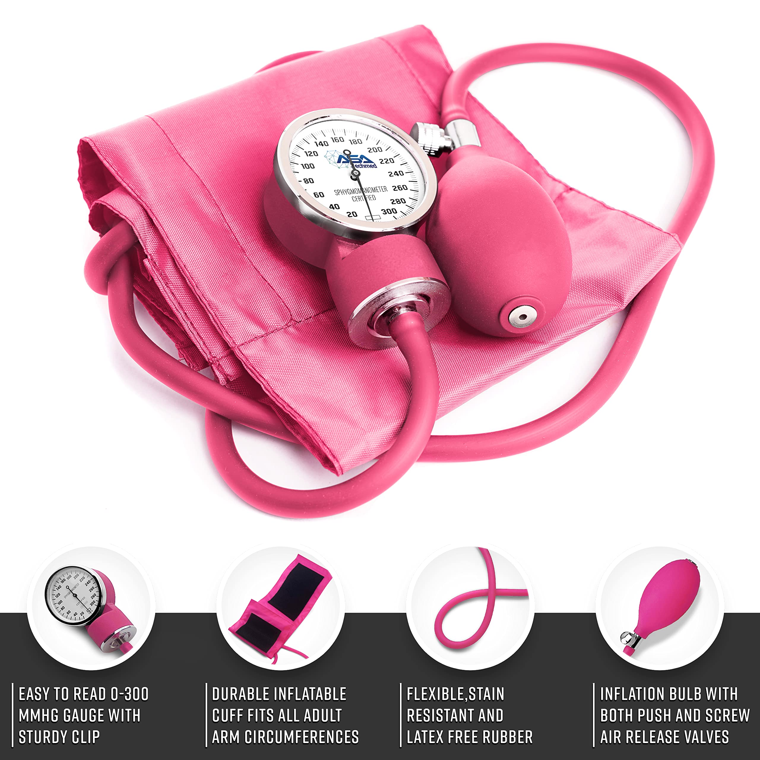 ASA TECHMED manual blood pressure monitor pink