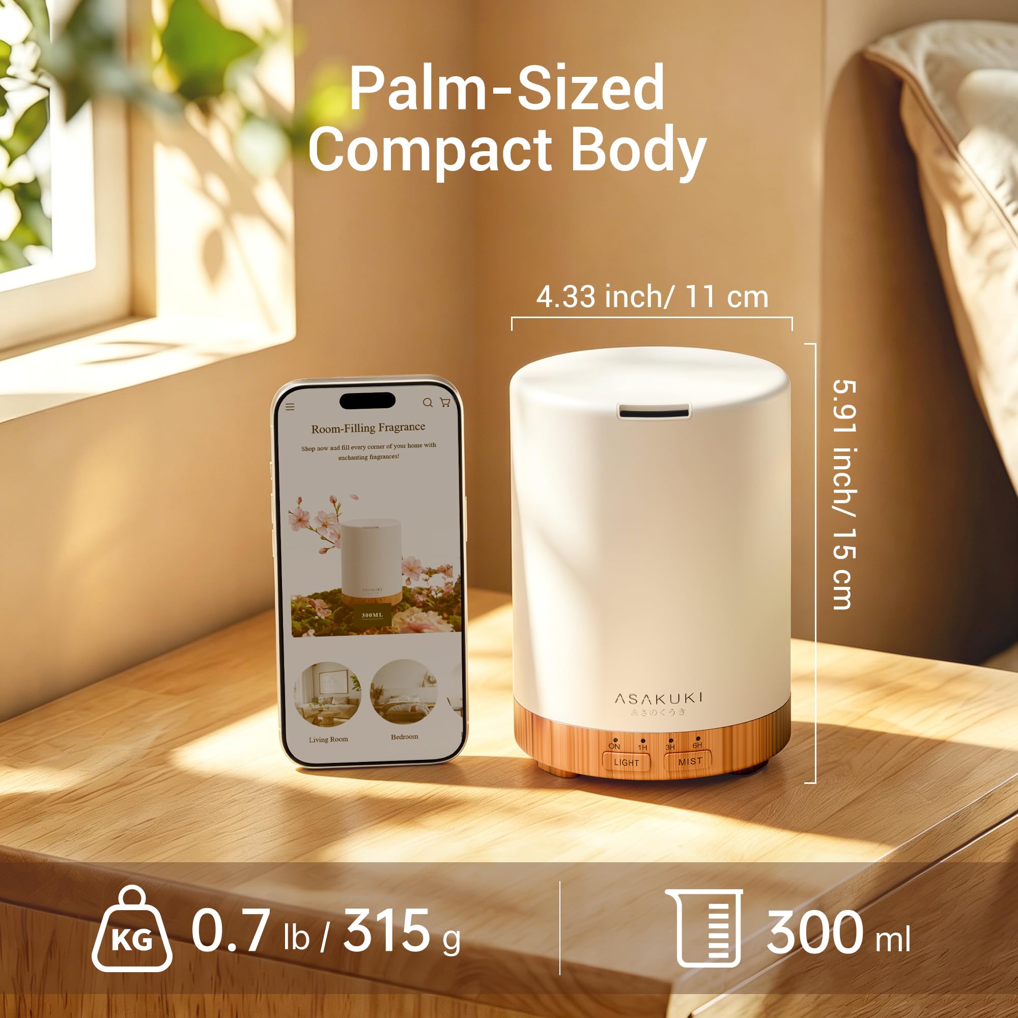 ASAKUKI essential oil diffuser in home setting