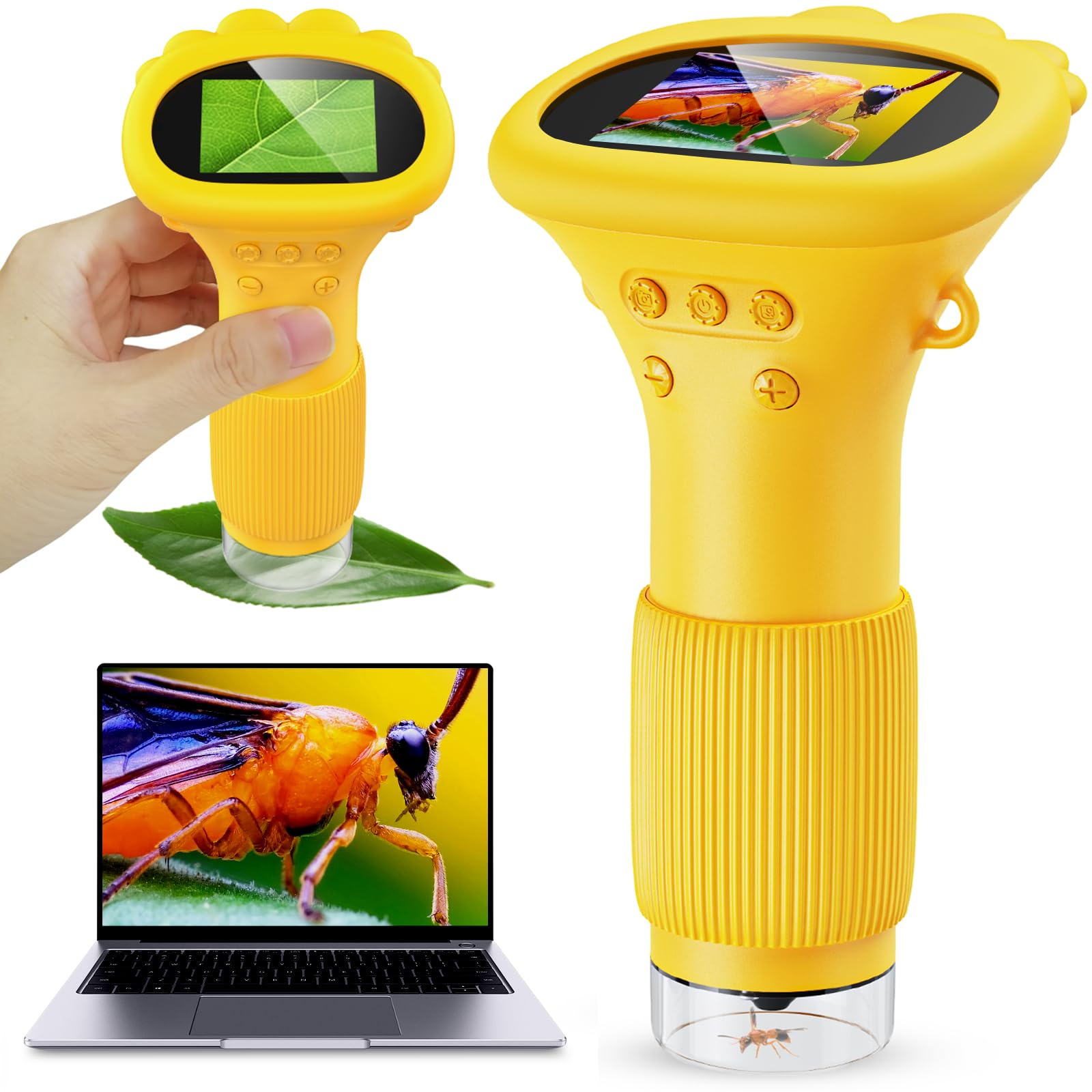 Ashfly 1000X microscope for kids with 2 inch screen