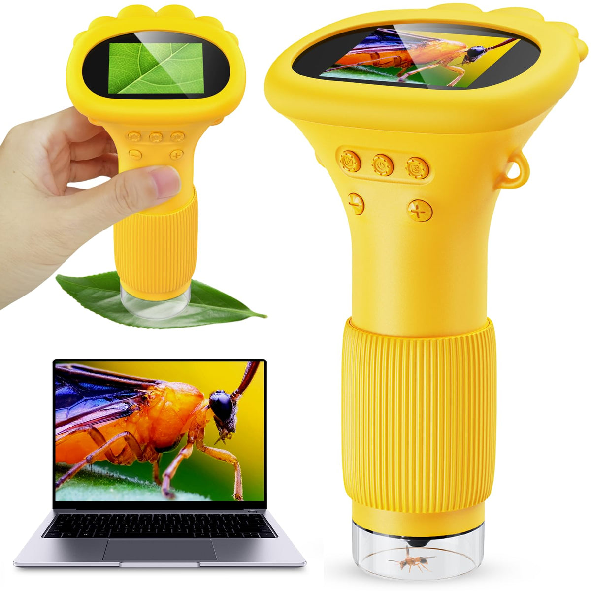 Ashfly 1000X microscope for kids with 2 inch screen