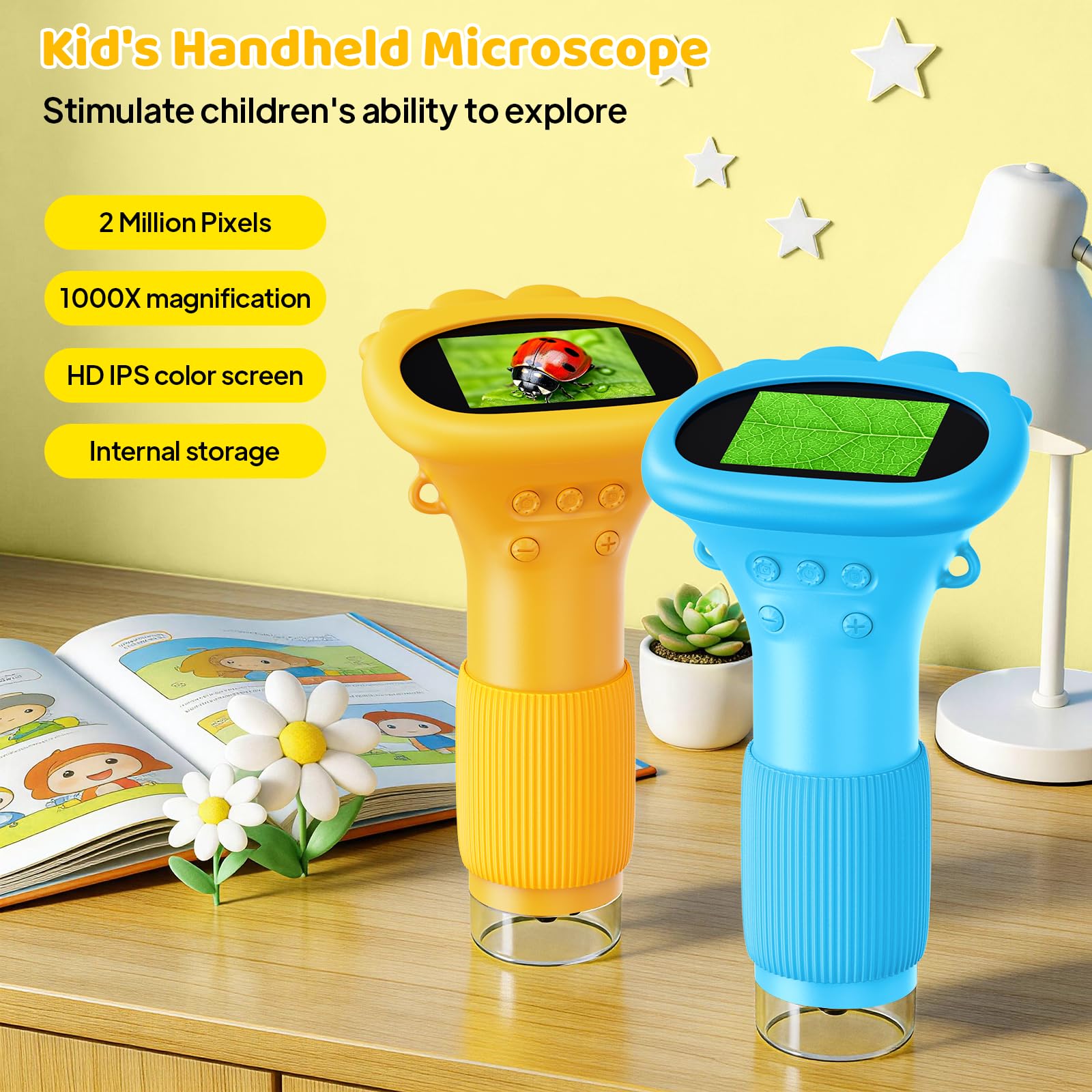 Portable Ashfly kids microscope with 50cm lanyard