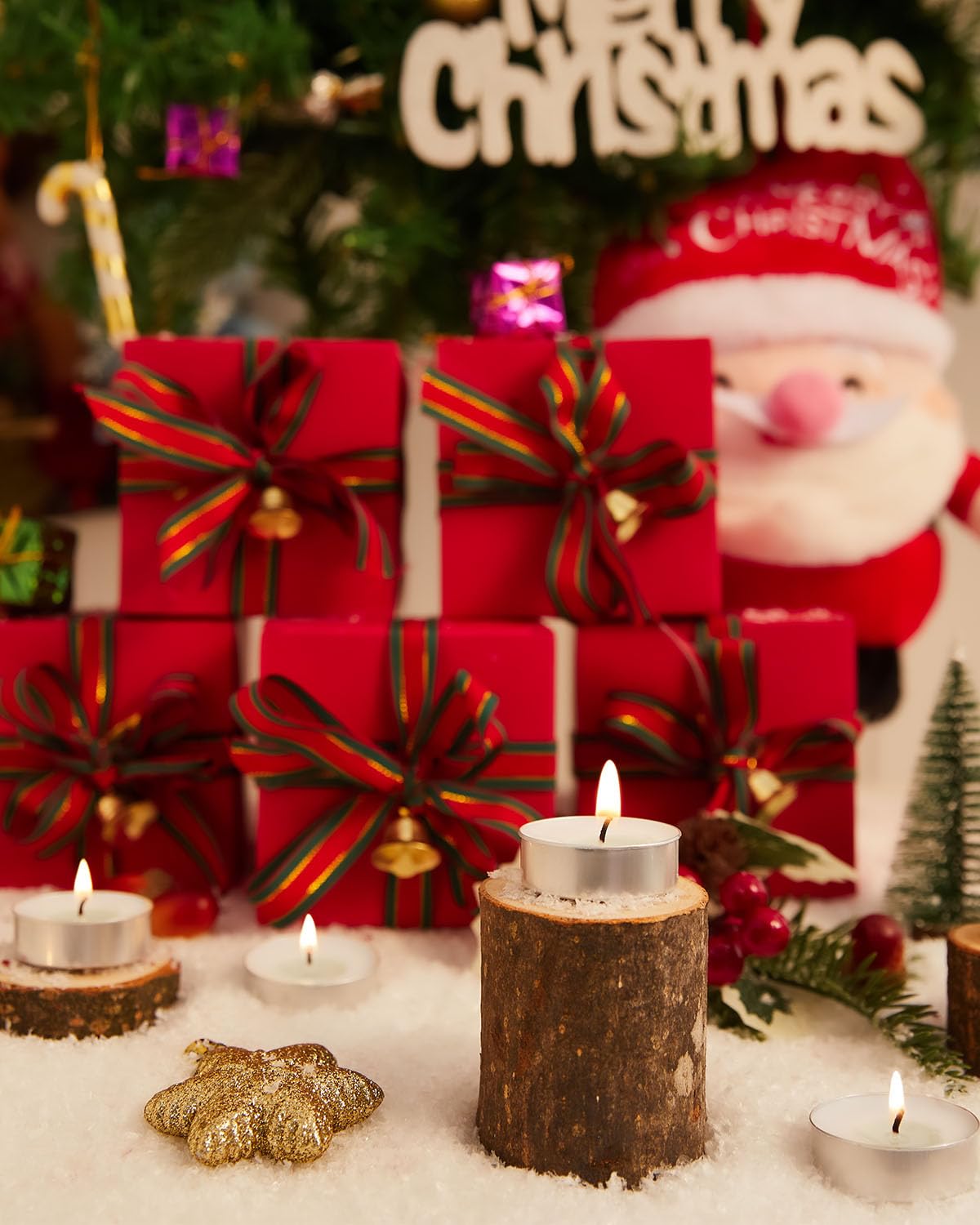 Wedding Christmas Halloween decor tea lights Ashlux palm wax