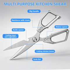 AskBed heavy duty kitchen scissors cutting poultry and bones demonstration