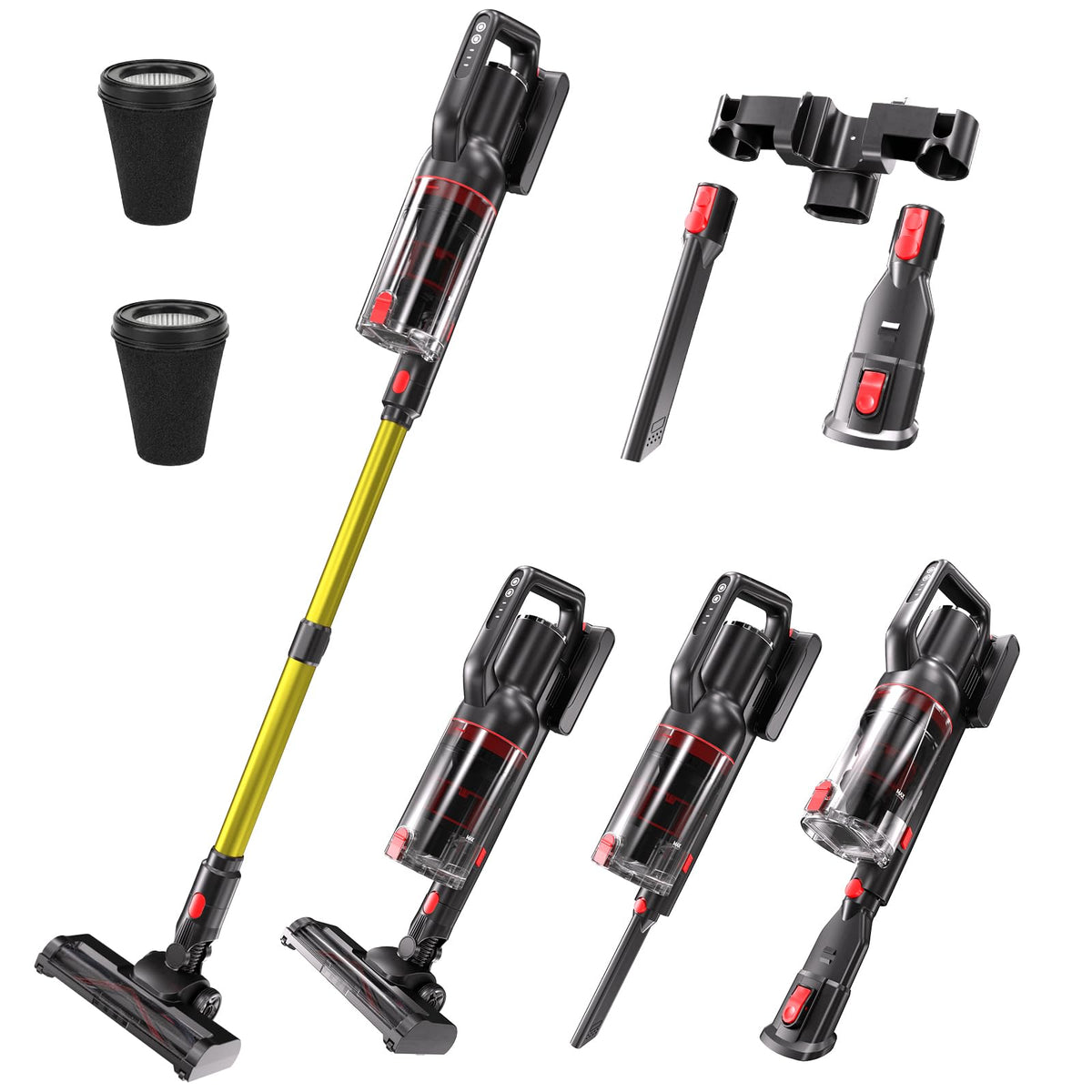 ASKGIFT Cordless Vacuum Cleaner with V-Shaped Anti-Tangle Brush Head for pets
