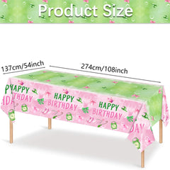 Pink bow tablecloth 54x108 inches 3pcs package by ASLERMURE