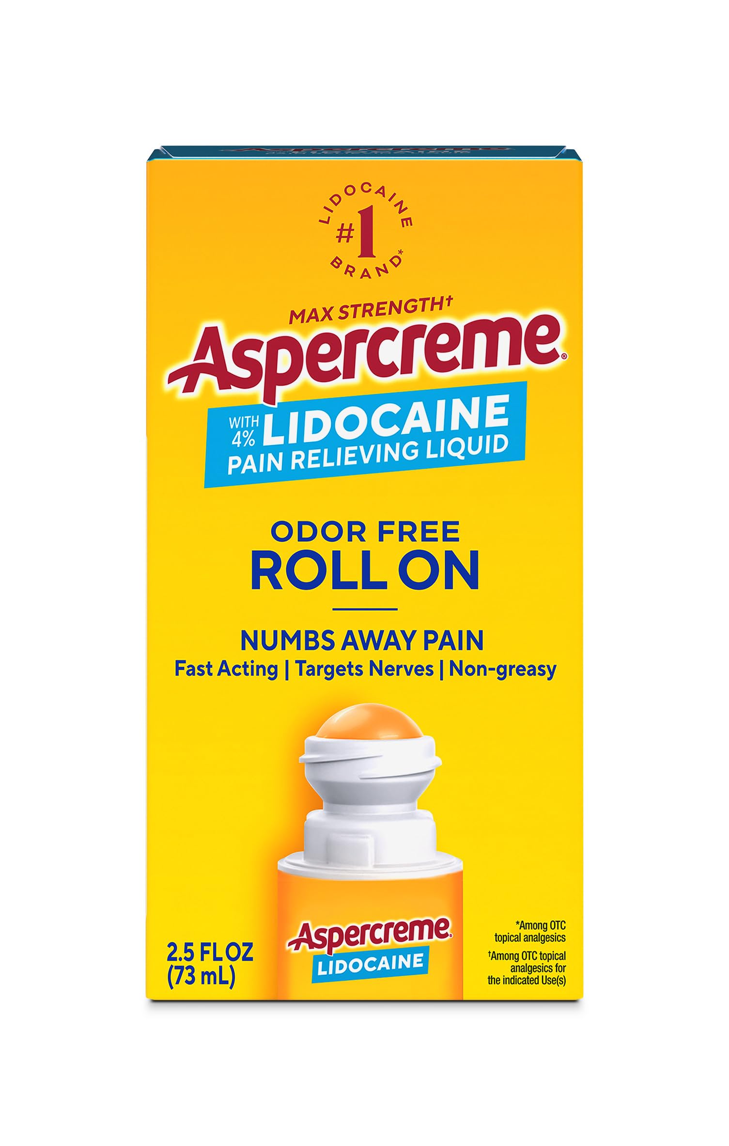Aspercreme Lidocaine Pain Relief Liquid 2.5 oz bottle