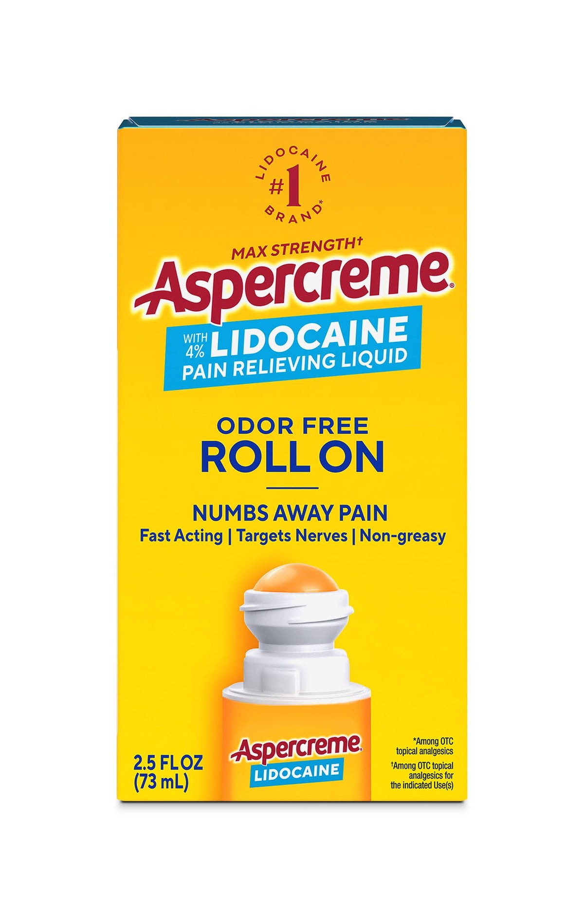 Aspercreme Lidocaine Pain Relief Liquid 2.5 oz bottle