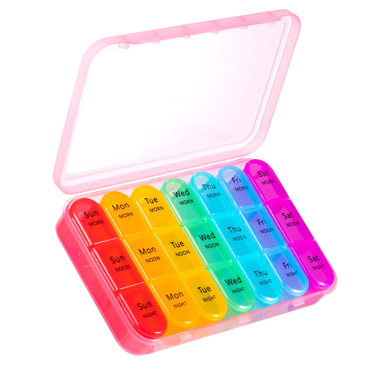 ASprink pill organizer product packaging showing 3 Times a Day layout