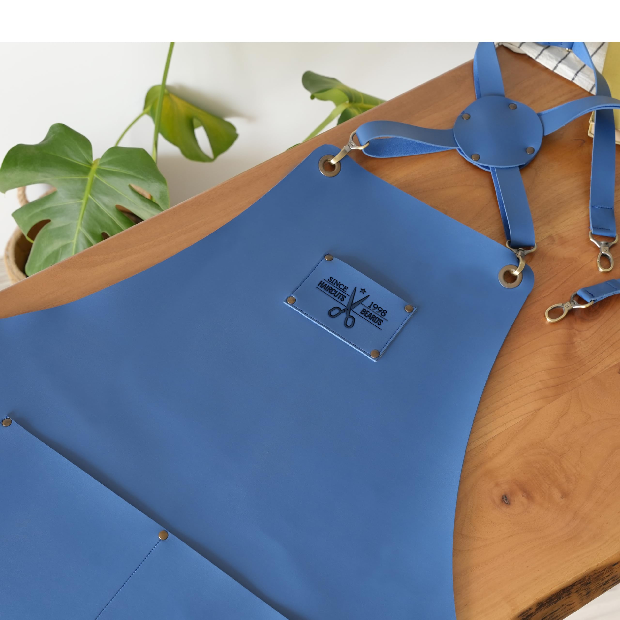 asrincodesigns Barber Leather Apron vegan leather close up