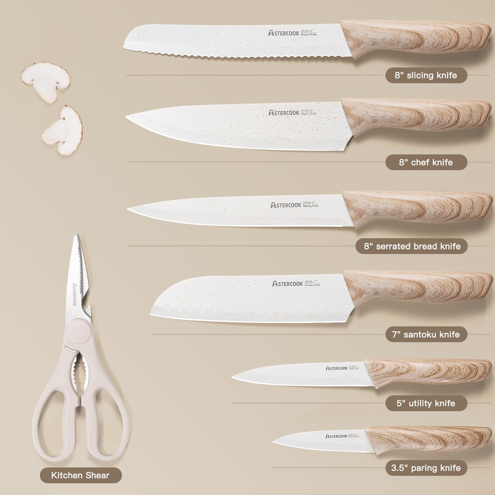 Astercook 8 inch serrated bread knife