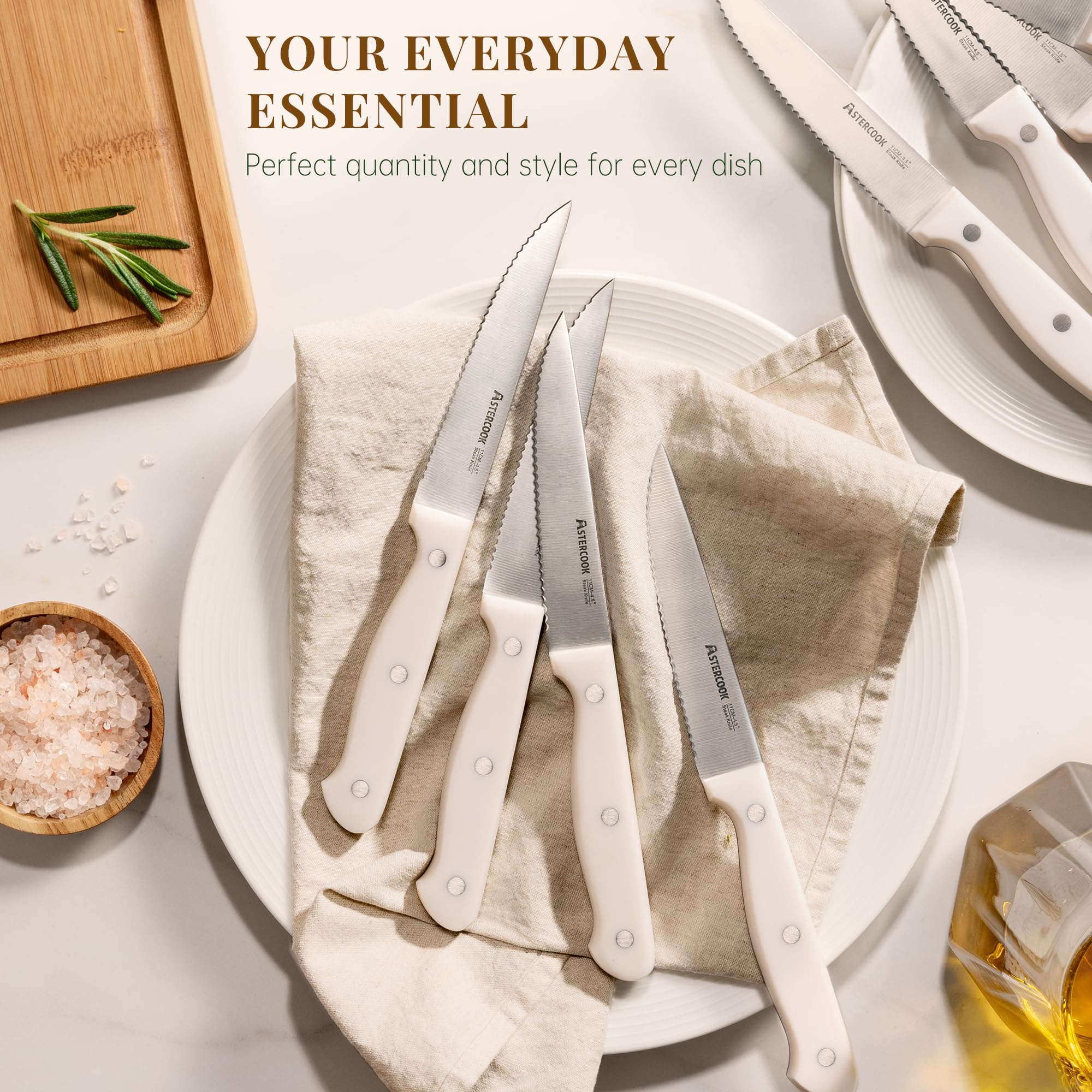 Astercook rust-resistant steak knife set