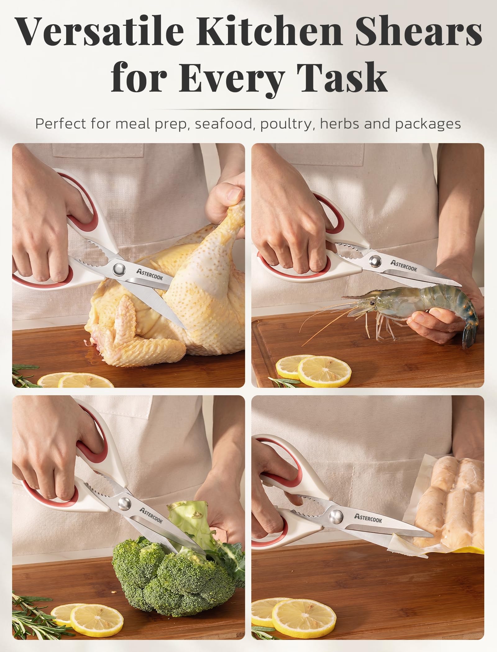 Dishwasher safe kitchen scissors with blade covers