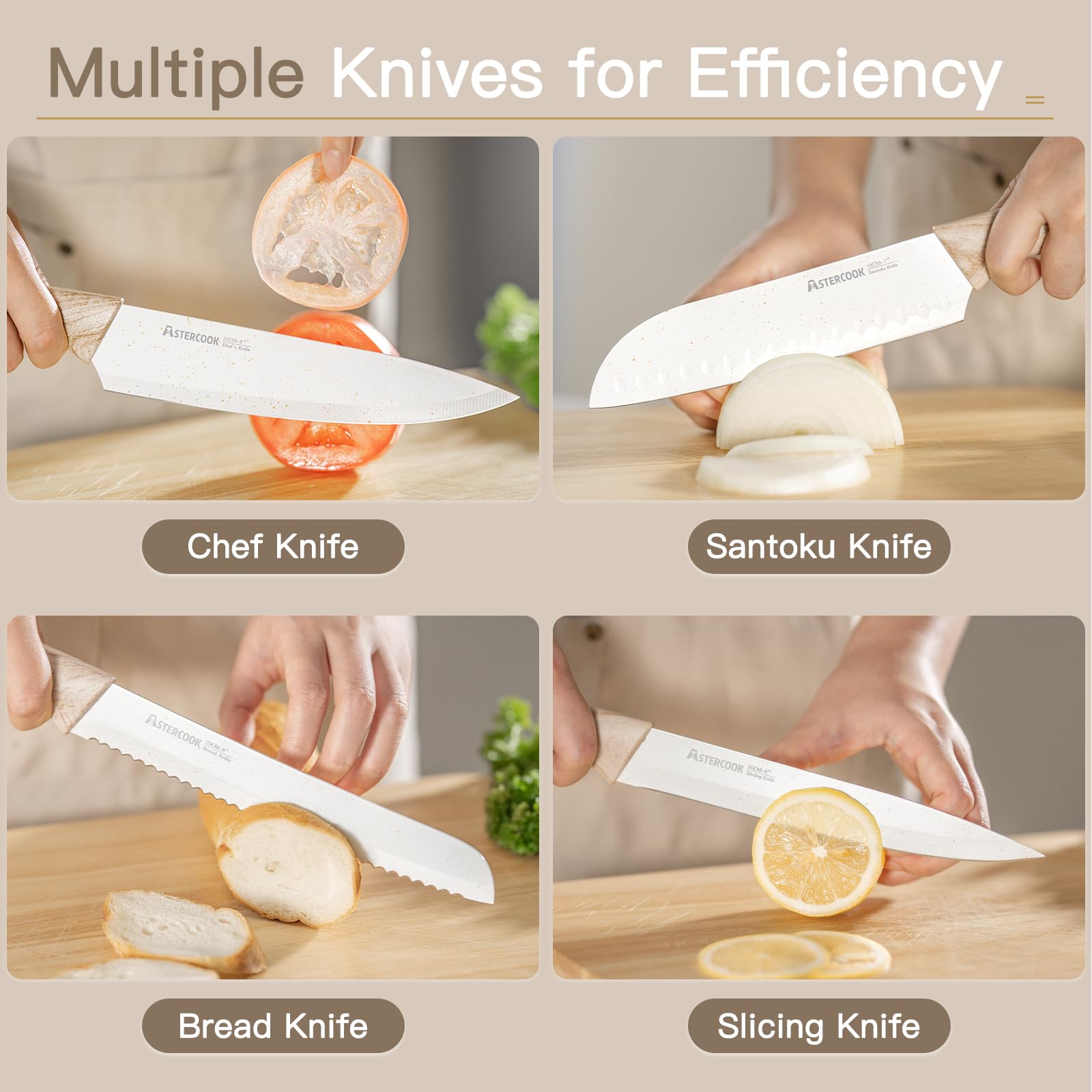 Astercook kitchen shears with 6 blade guards