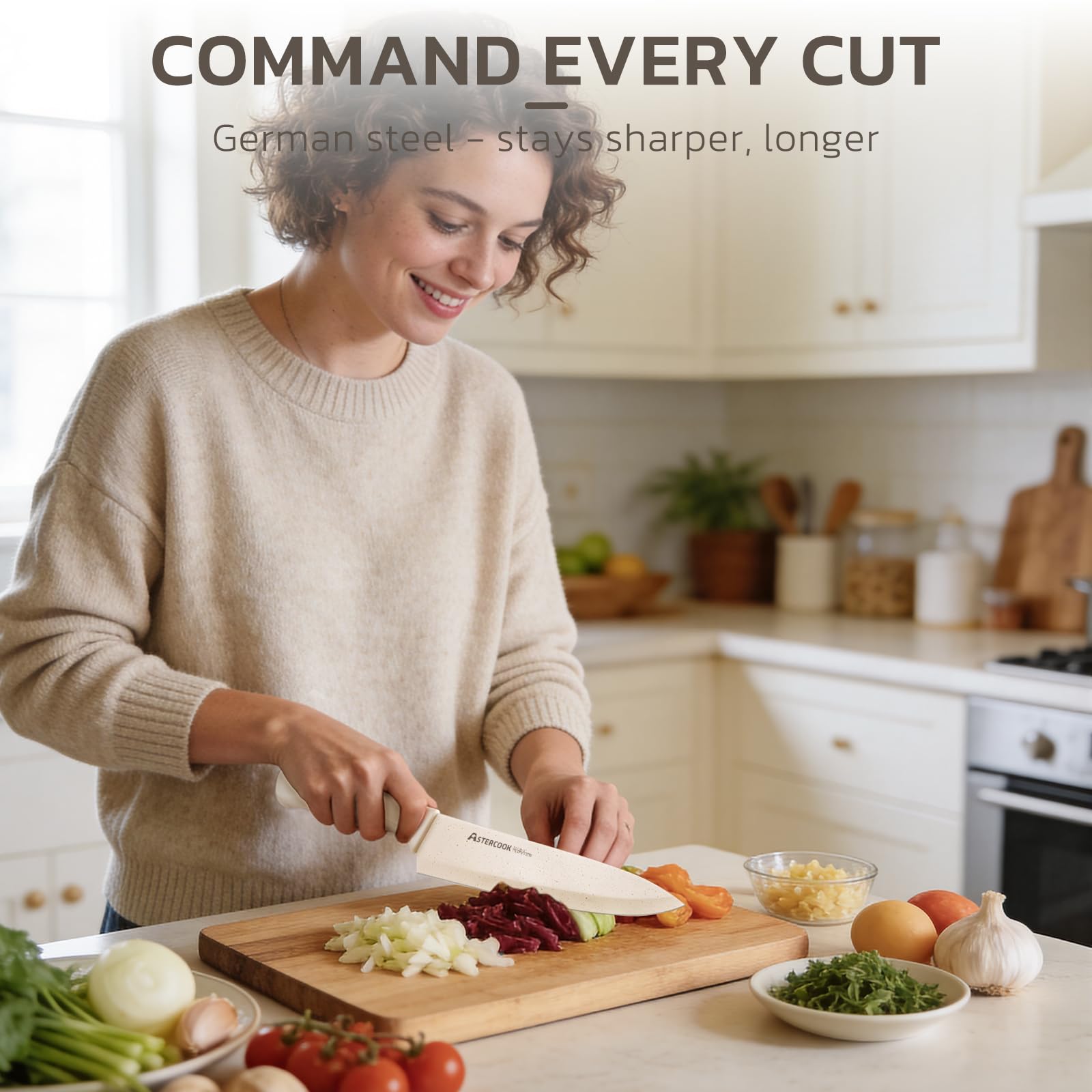 Astercook chef knife 8 inch from 15-piece set