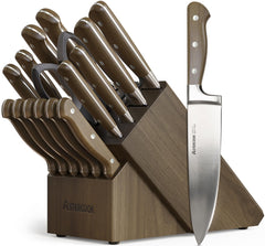 Astercook 17 piece knife set in wooden block