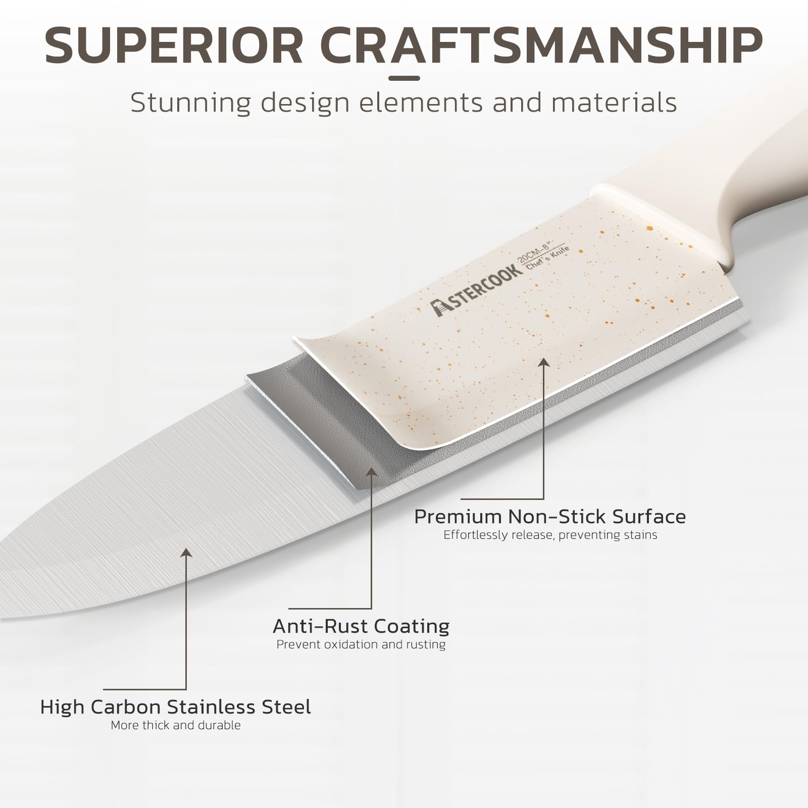Astercook utility knife 5 inch from 15-piece set
