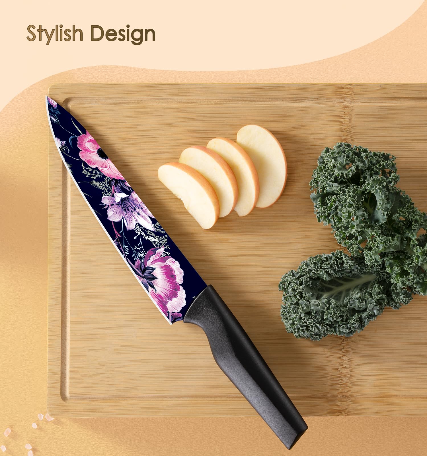 Astercook 7-inch Santoku knife with blade guard