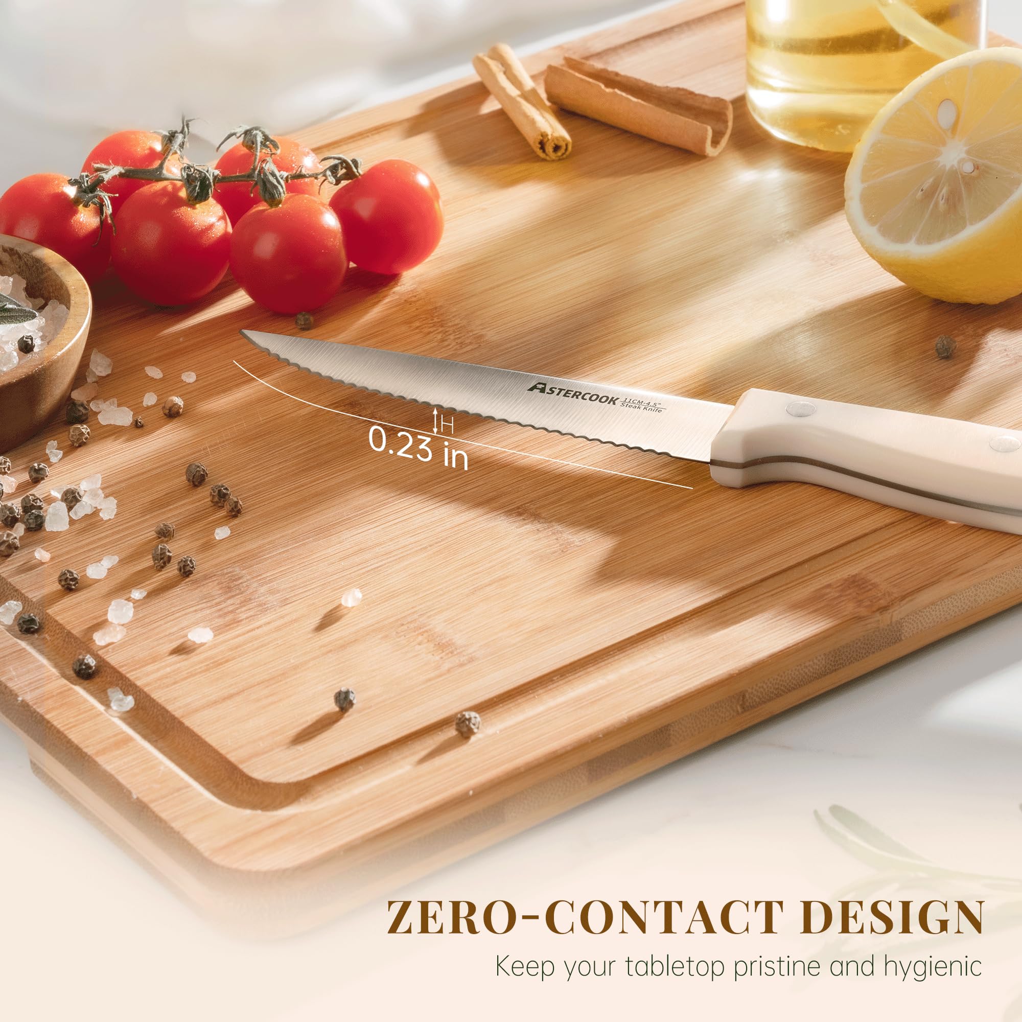 Astercook zero-contact design 4.5 inch blade