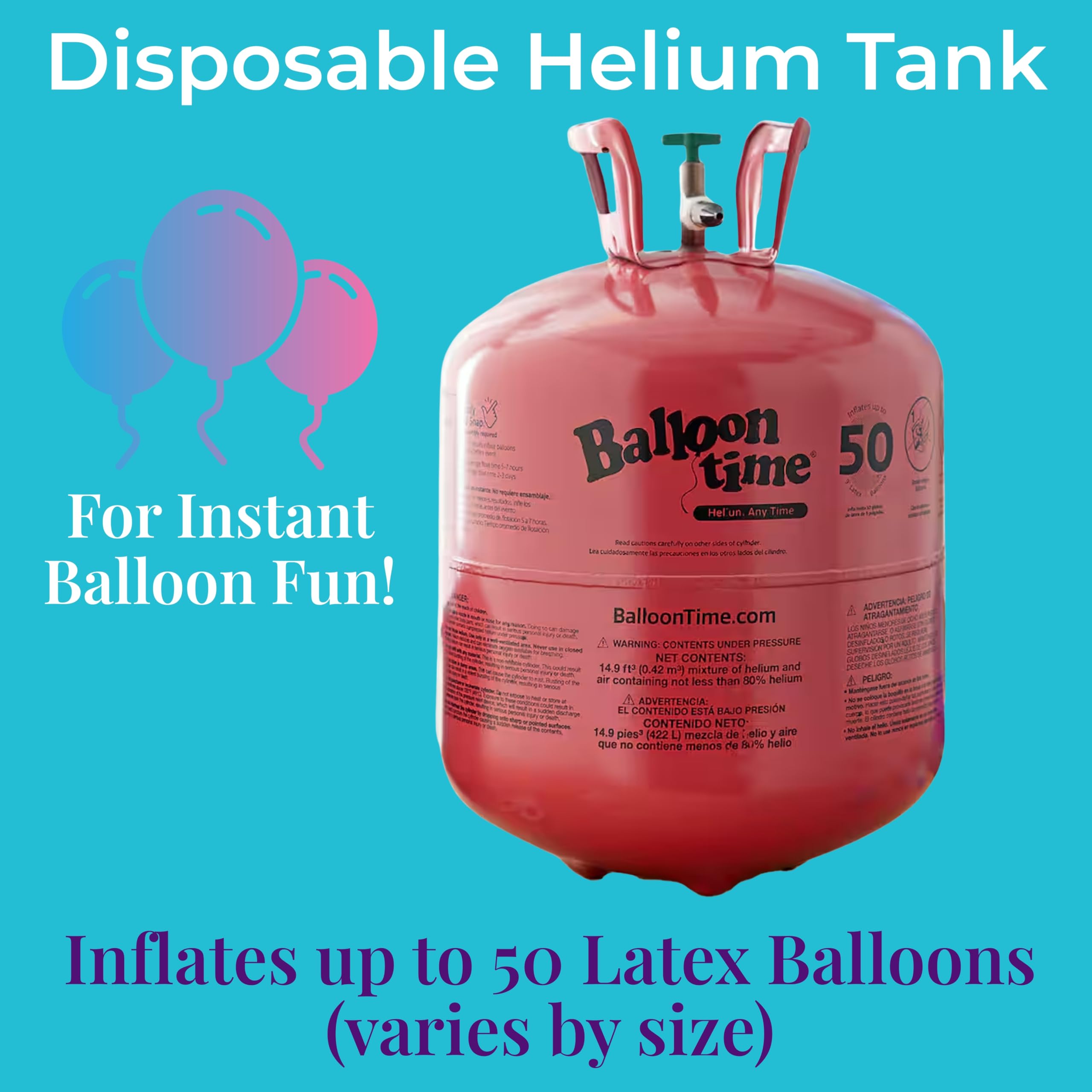 Balloon Time disposable helium tank for parties