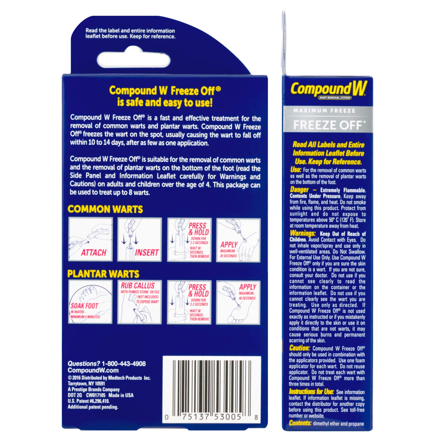 Home use wart removal kit with 8 applications