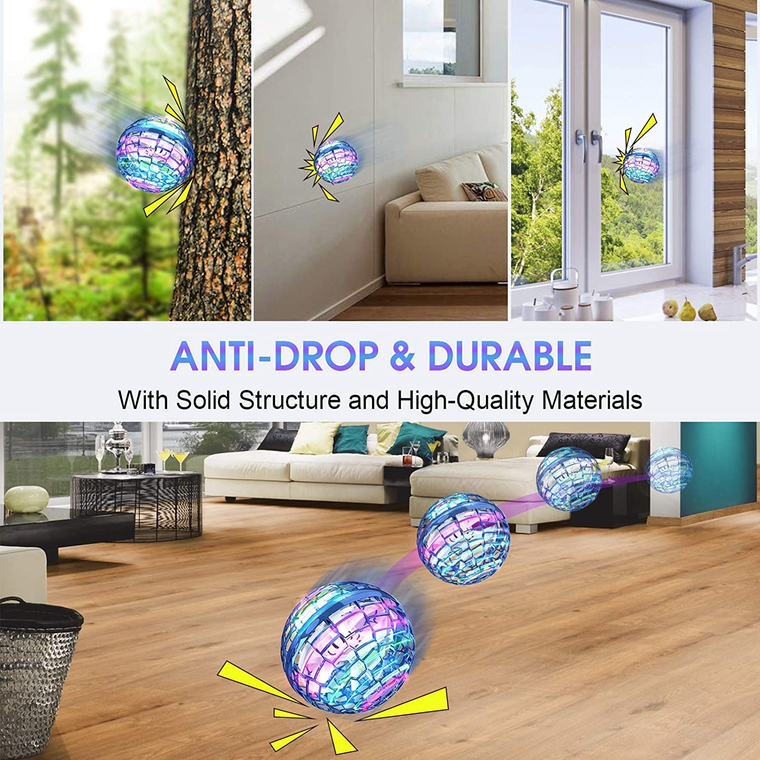 Portable USB charged orb drone for travel