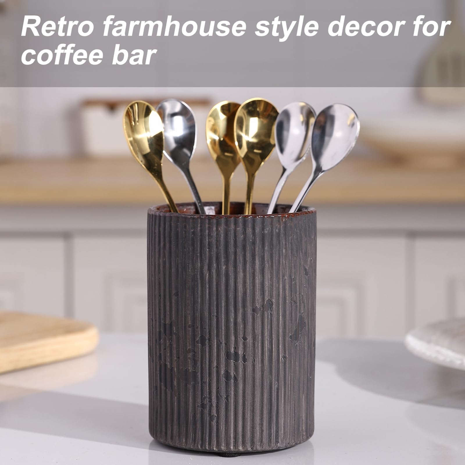 Ceramic coffee straw and stir stick holder
