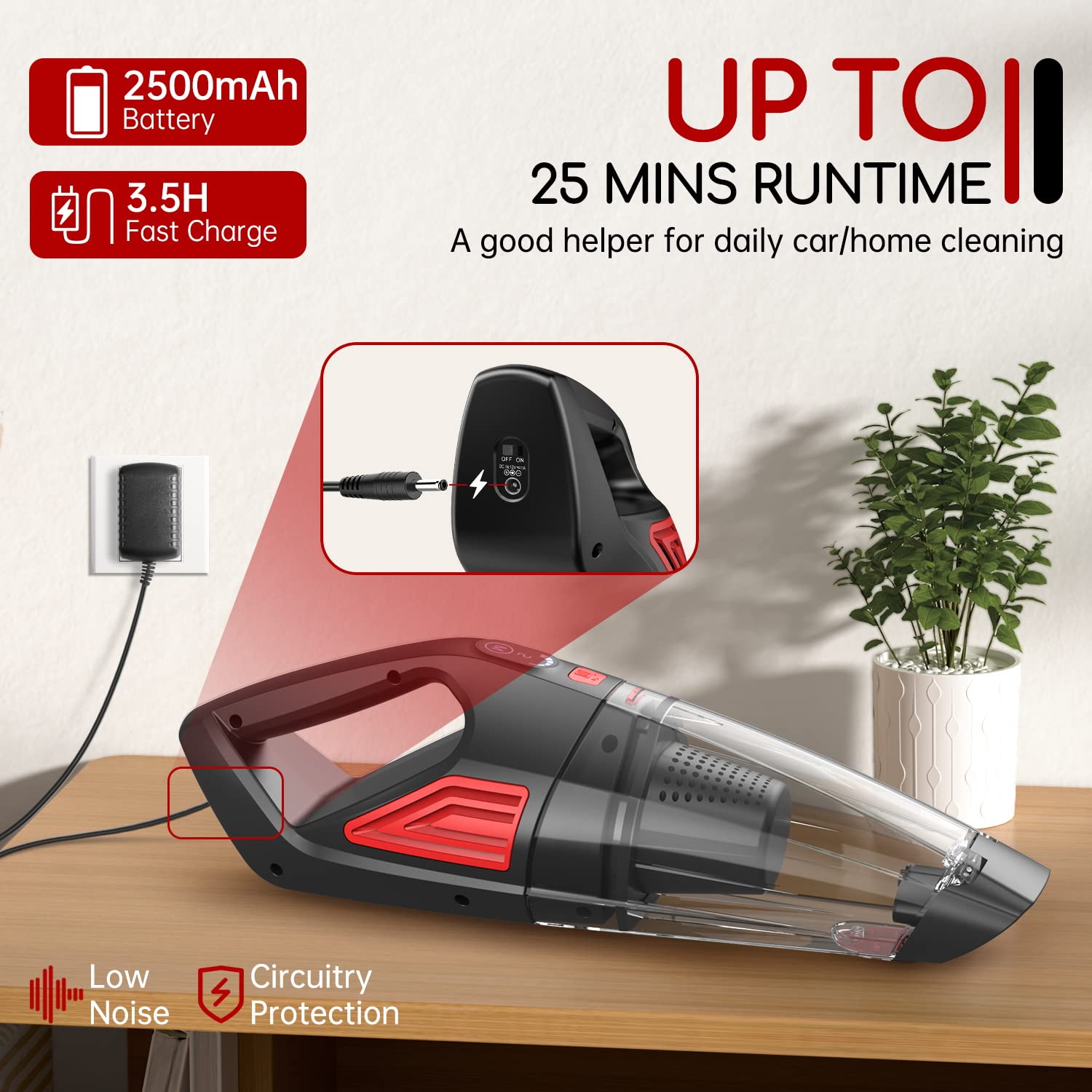Lightweight ATONEP handheld vacuum ideal for pet hair dust and cereal cleanup
