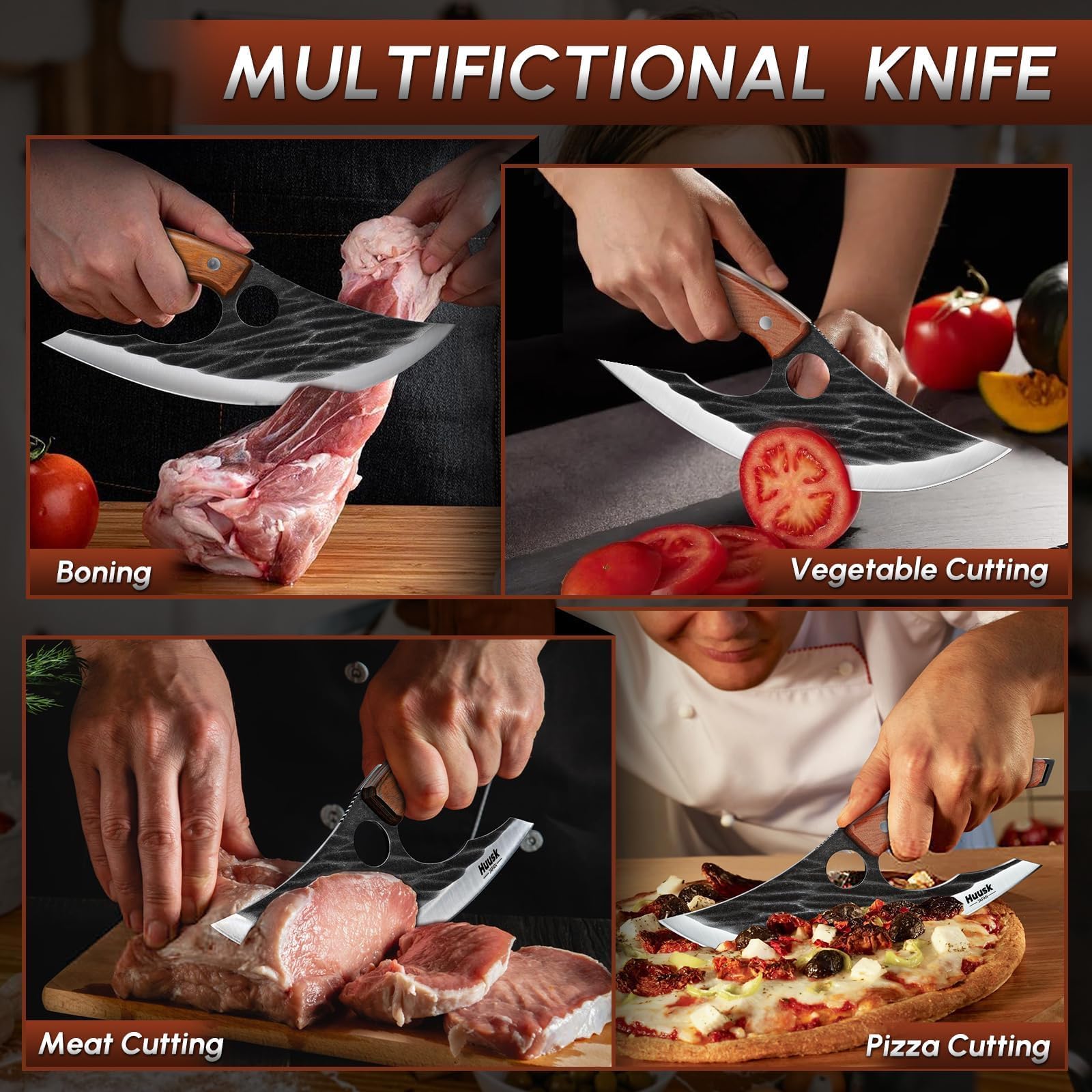 ATS-34 high carbon blade ulu knife