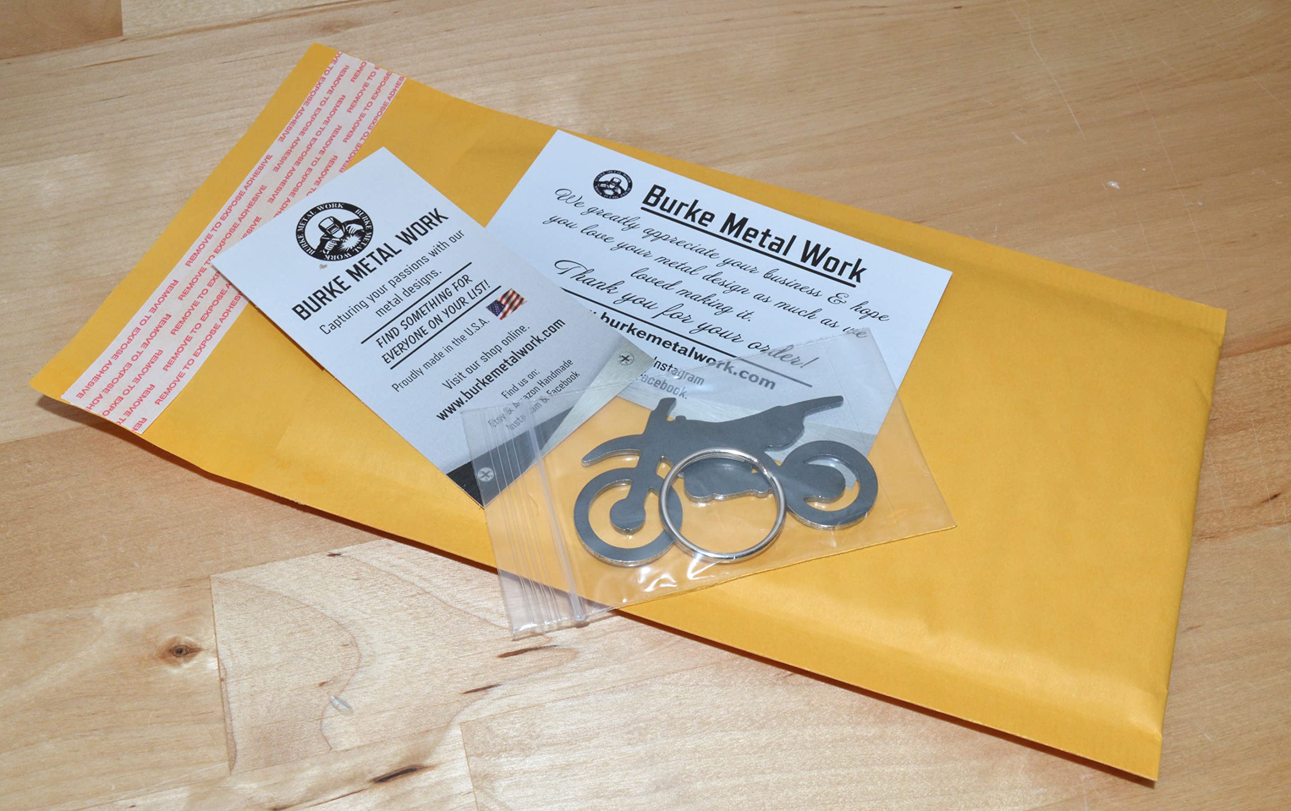 Dirt Bike Keychain handcrafted by family in Attica IN