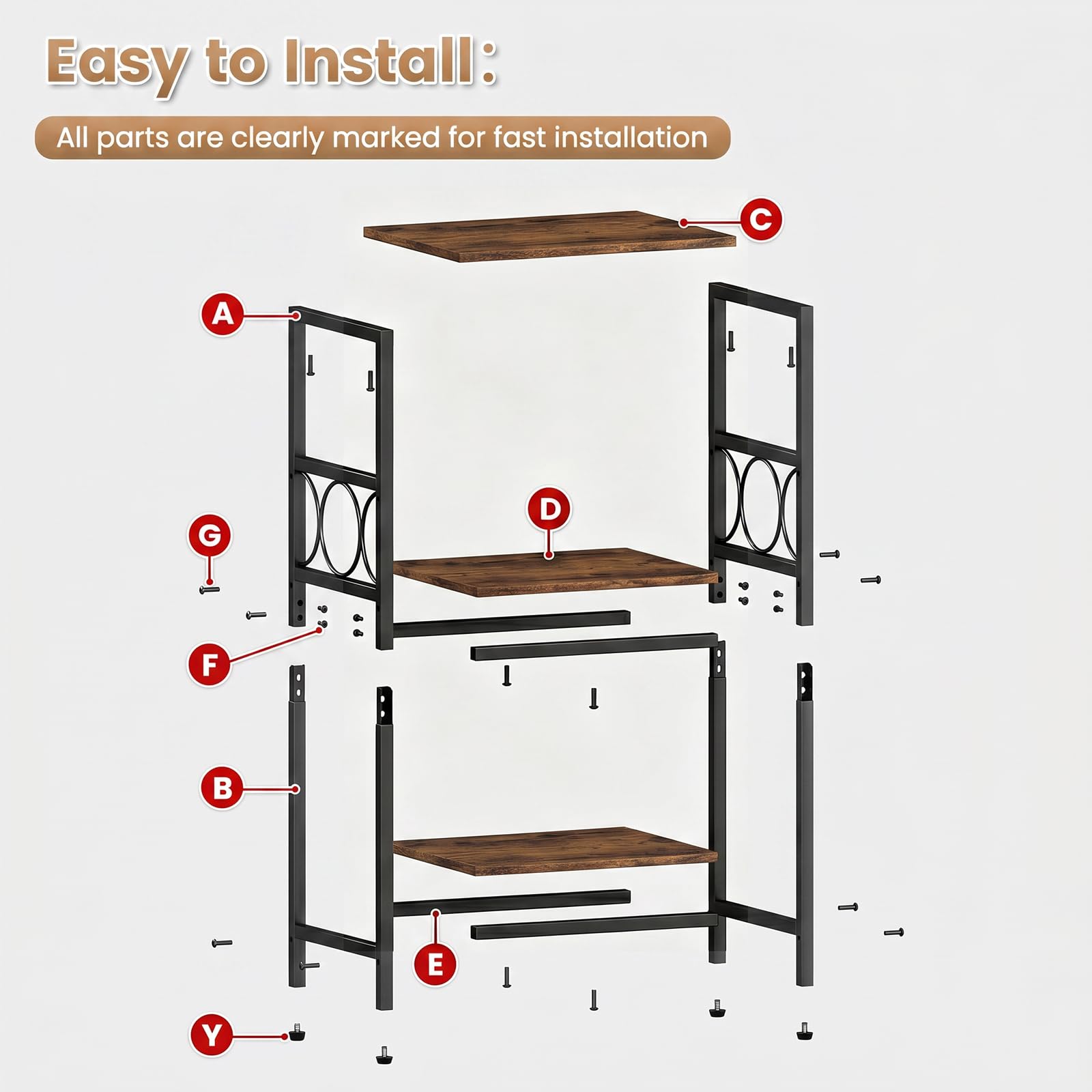 Includes hardware and illustrated guide for quick setup